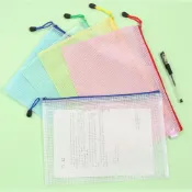 (店+)A4文件袋 A3資料袋 手提袋 防水袋 資料夾 網格拉鍊袋 辦公用品 文具袋 網格袋 試卷袋 文件夾 M0048