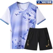 最新暢銷款羽球衣 羽球服羽毛球衣羽毛球服情侶短袖運動套裝網球衣服親子運動套裝運動上衣勝利 羽球衣羽球T恤2115