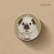 EMJOUR 雙面刺繡吊飾 - 加州天竺鼠 |  寵物 天竺鼠 紀念品 禮物 鑰匙圈 包包配件 裝飾