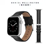 【Daniel Wellington】DW 錶帶 Apple Watch 18/20mm智慧手錶皮革錶帶-極光銀