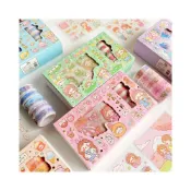 (店+)金蔥紙膠帶 阿卡醬手帳本禮盒 少女心手賬貼紙 素材禮盒 可愛貼紙 DIY 手帳貼紙 裝飾貼紙 紙膠帶 和紙膠帶
