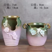 🔥優選新品🔥復古手繪陶瓷多肉花盆 DIY透氣捏花粗陶盆 室內綠植盆栽組合 大中小口徑羣生植物盆 文創質感家居擺飾