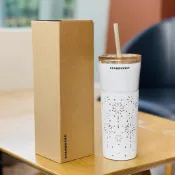 星巴克杯子2026新年禮物冬日煙火白鑽石漆簡約不鏽鋼車載吸管杯子配優雅杯套高顏值喝水杯咖啡杯保暖杯保冷杯露營杯