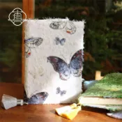 免運中💙禮物 羽衣蝶 流蘇肌理手工布書衣套裝A5A6手帳本手賬封套日記本免運中💙