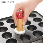 asdfkitty可愛家精品店 asdfkitty*貝印章魚燒造型圓頭清潔棒組含油皿-可當油刷-免洗刷頭-乾淨-日本正版商品