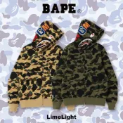 ☆LimeLight☆ APE BAPE 1ST CAMO SHARK FULL ZIP HOODIE 鯊魚外套 綠 黃