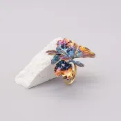 芹葉福祿桐葉 純銀戒指 鍍金戒指 三色