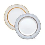 【NORITAKE】花舞春風展示盤2入(金邊+銀邊)(禮盒)
