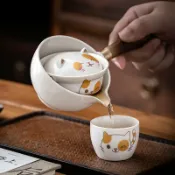 全球選品1館 生活百貨 側把旋轉逍遙壺小康泡茶具套裝家用小青柑茶壺煮泡茶壺