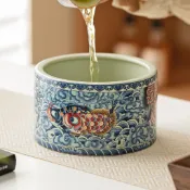 草木灰融品茶洗功夫茶罐筆洗大水盅高端陶瓷茶渣缸客廳建水茶水缸 茶具 茶道