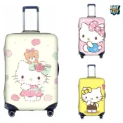 現貨 三麗鷗行李箱保護套彈性保護 Hello Kitty 可水洗行李箱套適用於 18-32 英寸 k108