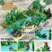 現貨兼容樂高亞馬遜熱帶雨林花草樹木動物場景拼裝積木DIY益智小學生