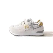 New Balance 574 童鞋 中童 灰綠黃色 麂皮 魔鬼氈 運動 休閒鞋 P57438Z