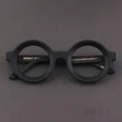 MOSCOT LEMTOSH復古圓形眼鏡框板材寬邊粗厚手工磨砂啞黑色鏡架男
