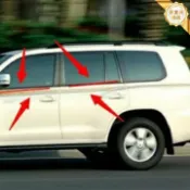 huangjinlang 【原廠規格】陸巡LC200外壓條 豐田外水切 車窗防水條 車門密封條 外擋水條 不鏽鋼飾條 防風防塵 07-18年適用 無損安裝 提升質感