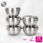 PERFECT 理想 牌極緻316不銹鋼14cm附蓋隔熱碗-5入兒童碗