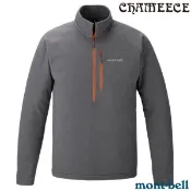 【mont-bell】男 CHAMEECE PULLOVER 輕盈保暖舒適半開襟拉鍊長袖套頭衫.立領衫.刷毛衣.中層衣.休閒運動上衣/ 1114883 DGY 深灰