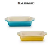 【全聯線上購】【Le Creuset】瓷器長方形18cm烤盤(加勒比海藍/溫桲黃)