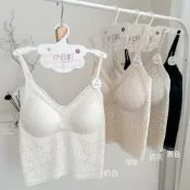 (店+)蕾絲美背吊帶背心女 一體式胸墊免穿胸罩 柔軟長版內搭 柔軟親膚 可外穿無鋼圈內衣