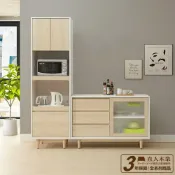 日本直人木業 【直人木業】綠建材彩妝板溫馨系列電器櫃組181公分(電器櫃60公分+長虹玻璃廚櫃121公分)｜休閒空間｜#熱門收藏家具