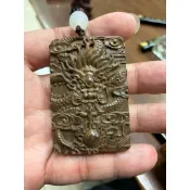 《泓潤》台灣肖楠烏木 龍牌 64牌 吊墜項鏈 避邪招財 陰沉木