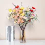 仿真杜鵑花仿真花假花粉蝶泡沫花家居裝飾客廳擺件人造花廠家批髮