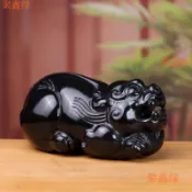 現📣臺灣出貨📣黑曜石擺件 鎮宅擺件 避邪 化煞 天然黑曜石臥式貔貅擺件招財客廳居家辦公室玄關墨玉擺設
