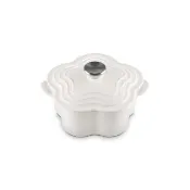 【Le Creuset】盒損福利品_琺瑯鑄鐵鍋山茶花鍋 20cm(棉花白-鋼頭-內鍋白)