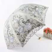 臻選時刻 【雙層防曬】繡花傘 蕾絲傘 晴雨傘 遮陽傘 防紫外線傘 黑膠傘 三折傘 輕巧便攜 復古優雅 晴雨兩用 歐若拉風格