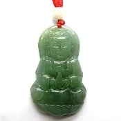【小樂珠寶】冰綠滿色富貴觀音 天然A貨翡翠玉石吊墜子項鍊AA13(冰種玻璃種紫羅蘭翡翠專賣店)