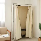 (店+)【cheaper 居家】窗簾式可水洗加高防塵套 45X120X210CM (不含鐵架)/布套/層架配件/層架防塵套/衣櫥套