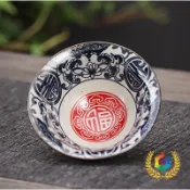 全球選品1館 生活百貨 ▹釉下彩移印中式斗笠杯送茶道茶杯架家用復古主人杯功夫茶具品茗