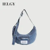 IELGY 女士腋下包 小眾設計復古牛仔時尚餃子包
