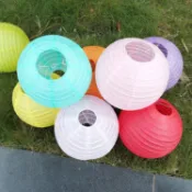 【熱銷中】🔥中秋國慶手工diy裝飾摺疊圓形幼兒園塗圖畫空白色手提紙燈籠彩色