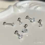 🎁限時下殺🎁醫療鋼 鎖珠 轉珠單鑽耳環 不銹鋼 Korea 適閤配戴睡覺洗澡 抗敏 可下水 正韓 東大門 GULF