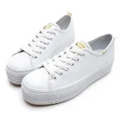 【Keds】小心機厚底皮革綁帶休閒小白鞋 TRIPLE UP 9193W132811