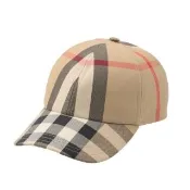 【BURBERRY 巴寶莉】80680351 經典LOGO格紋棉質棒球帽/鴨舌帽(卡其色)