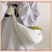 🔥壹灣出貨🔥 餃子包女日係ins帆佈包女斜挎百搭大容量休閒夏季上課通懃單肩包 全館免運 