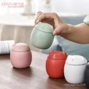 💥臺灣出貨💥可愛招財貓陶瓷茶葉罐 儲存罐 大容量 便攜防潮 隨身旅行小茶倉密封罐 寵物罐子 罐罐 貓貓陶瓷罐 T0S4