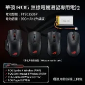 ROG Spatha X/Strix Impact II/Gladius II/Pugio II滑鼠電池FT902536