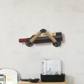 AT 壁掛紅酒置物架創意酒吧墻上鐵水管葡萄酒架家用美式鐵藝酒展示架