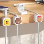 (店+)line 正品 磁吸款 充電線收納器 充電線 傳輸線 收納 熊大 莎莉 兔兔