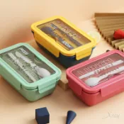 X射線 精緻禮品 日式分隔餐盒1100ML附餐具，微波便當盒 多功能餐盒 加熱午餐盒 分格便當盒 環保餐具，X射線【C460054】