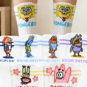 (店+)【SpongBob 海綿寶寶】6雙組-比奇堡居民可愛抗菌除臭短襪/男女襪/自用組(海綿寶寶/派大星/路人魚)
