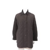 Max Mara-WEEKEND PEPATO 燈芯絨領 咖啡色防潑水塔夫綢 駱駝絨菱格大衣 外套