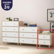 (店+)【大象傢俱】台灣製造｜James 北歐風床頭櫃二斗櫃 收納櫃 抽屜櫃 斗櫃 儲物櫃 兩抽櫃 木心板 免組裝 最高3年保固 台灣製造