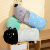玩偶 卡通創意動物方長長條枕睡眠抱枕恐龍貓咪沙發大靠背枕頭跨境批發gg711