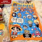 免運出貨🎁航海王周邊 海賊王周邊 魯夫 路飛 索隆 海賊王路飛空調午睡毛毯動漫蓋毯法蘭絨毯子午睡披肩宿舍辦公室