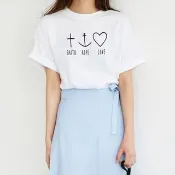Faith Hope Love男女短袖T恤 2色 信仰希望愛宗教十字基督上帝