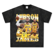 Lebron James 勒布朗詹姆斯 小皇帝美式水洗oversize短袖 厚磅寬鬆短T 韓版落肩T恤 衣服 短袖上衣